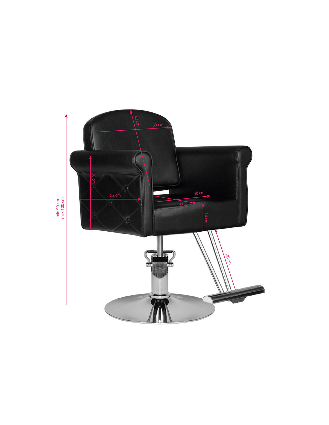 Foligno black hairdressing chair {attributes}