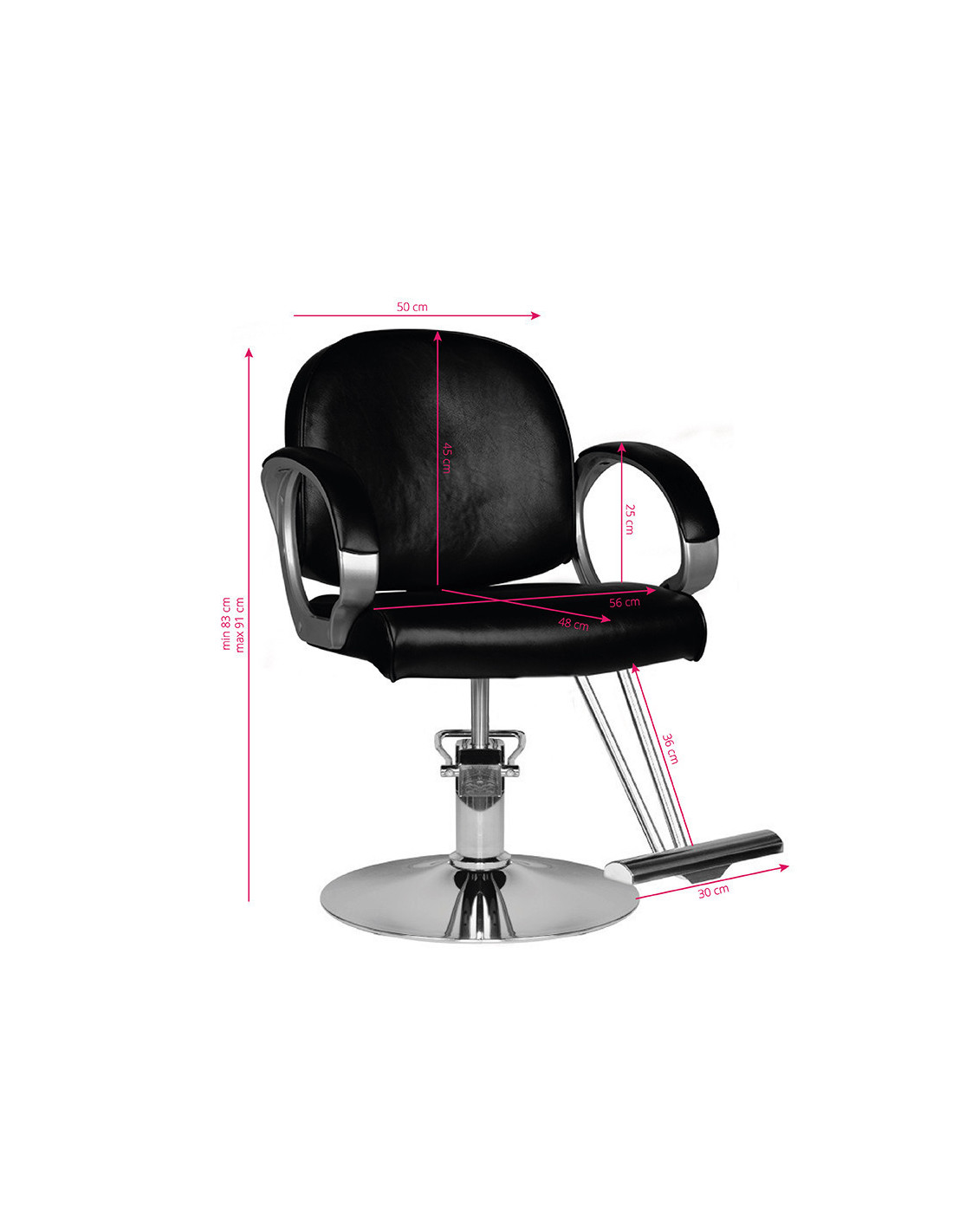 Spezia schwarzer Friseurstuhl {attributes}