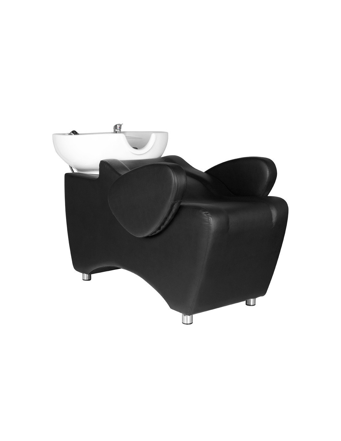 Schwarzes Shampoobecken