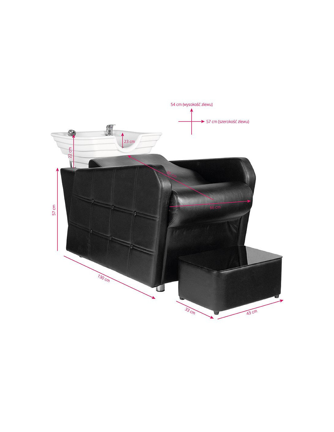 Arezzo black shampoo basin