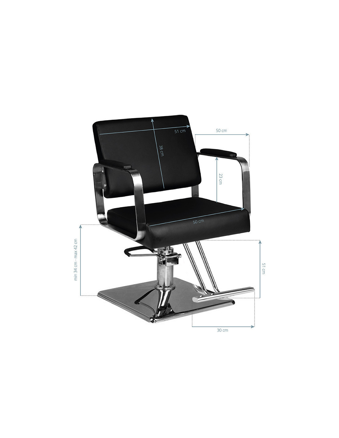 Manarola black hairdressing chair {attributes}