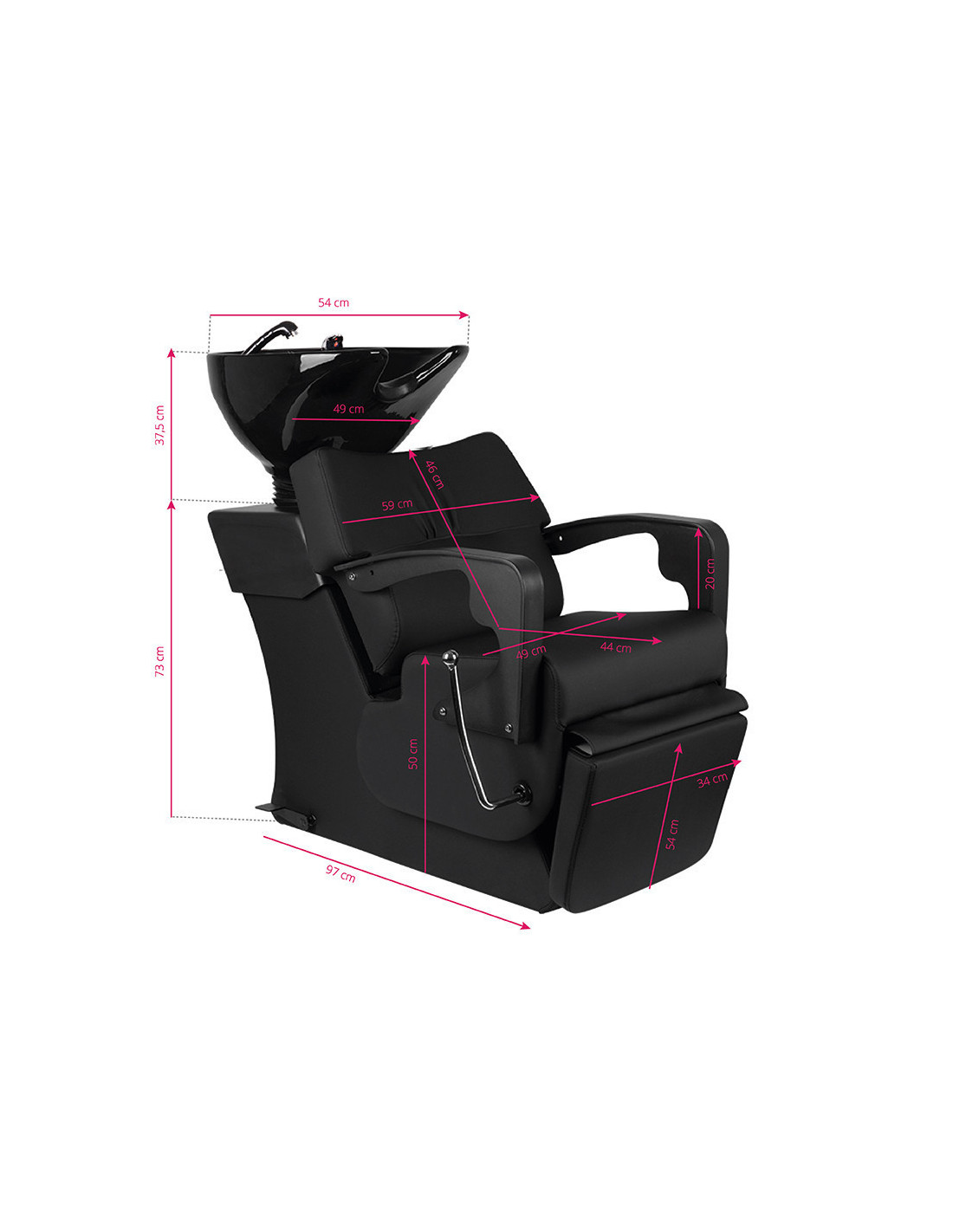 Gabbiano hairdresser wash C37 black adjustable