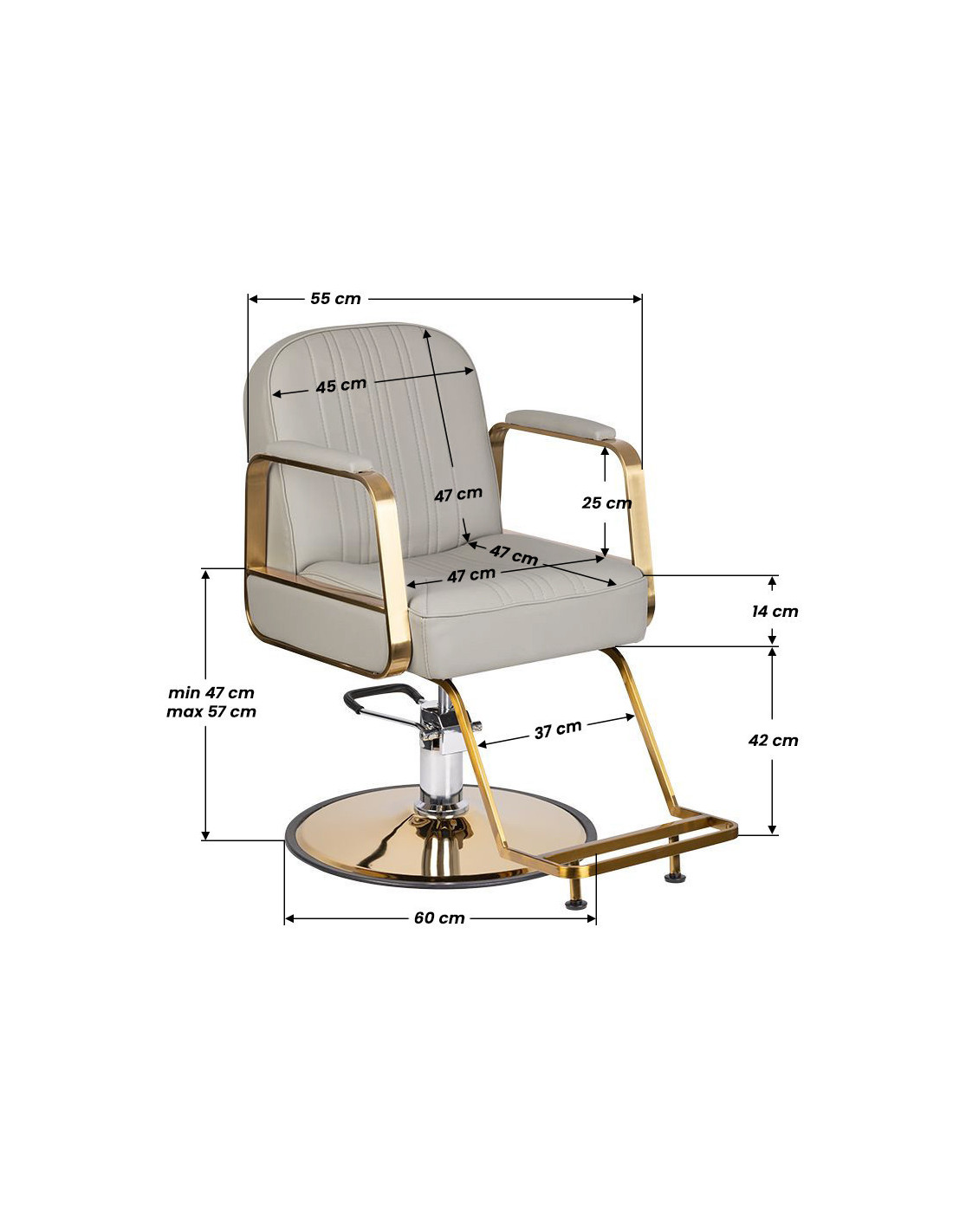 Acri gouden kappersstoel - beige {attributes}