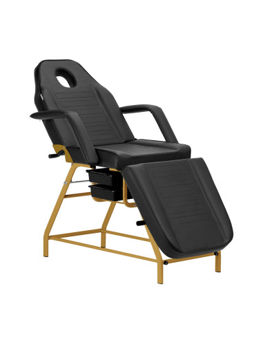 Sillón cosmético 557G con cubetas oro-negro