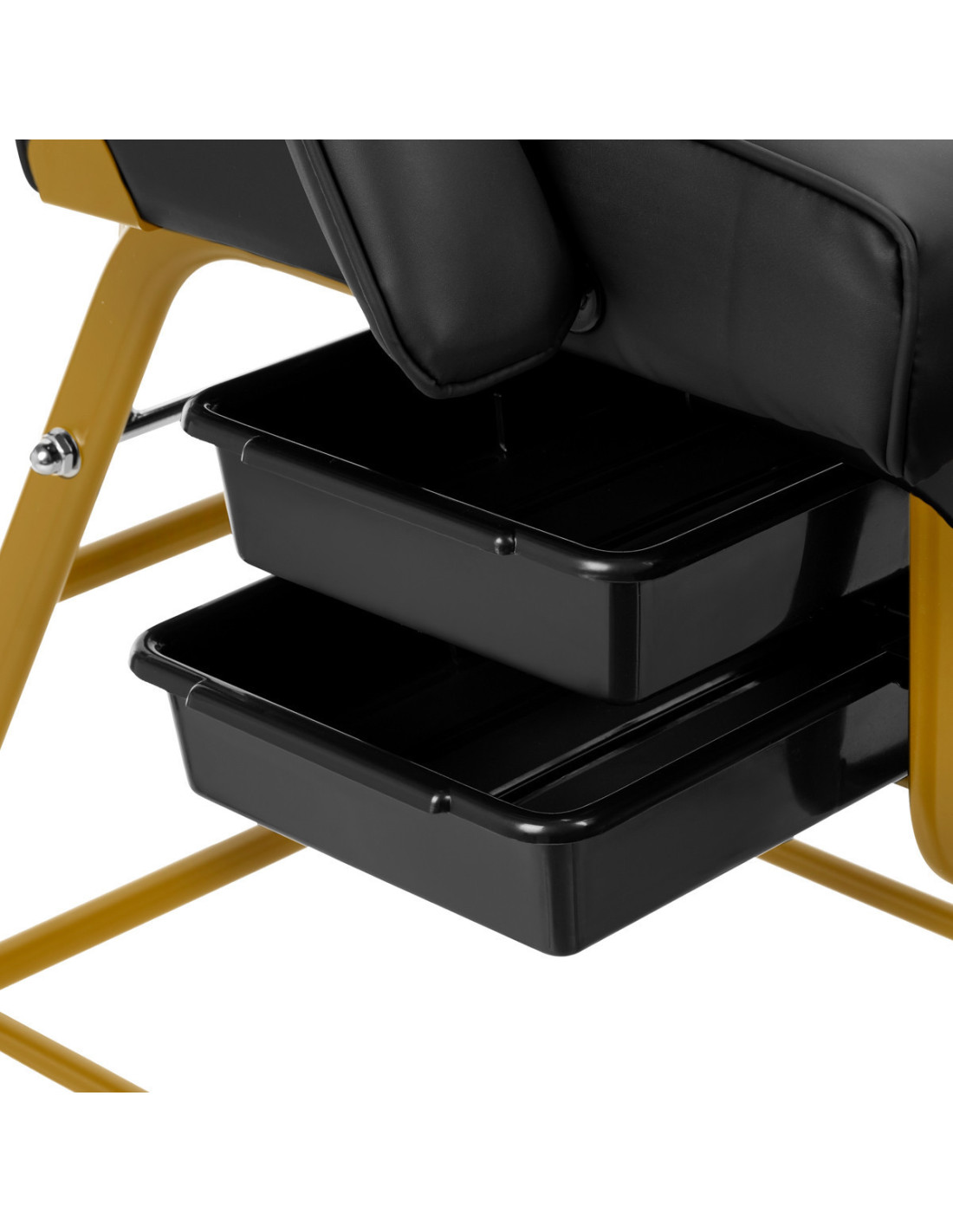 Sillón cosmético 557G con cubetas oro-negro