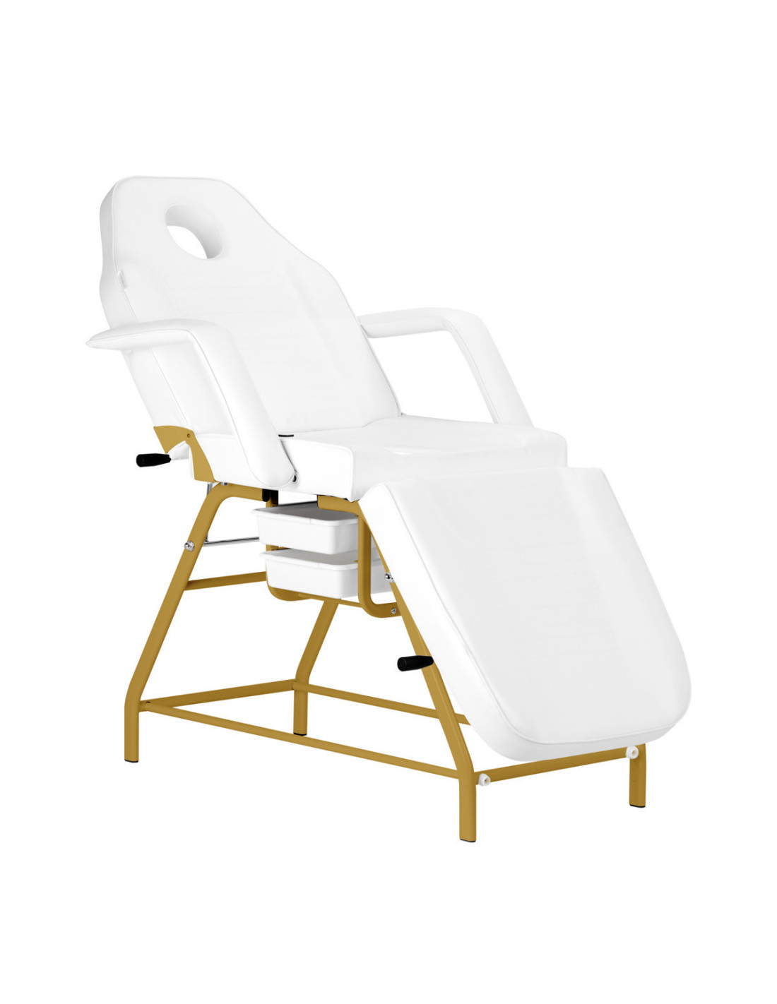 Sillón cosmético 557G con cubetas oro blanco