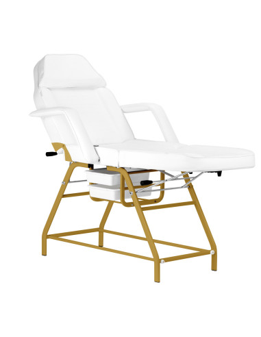 Chaise cosmétique 557G avec cuvettes or blanc