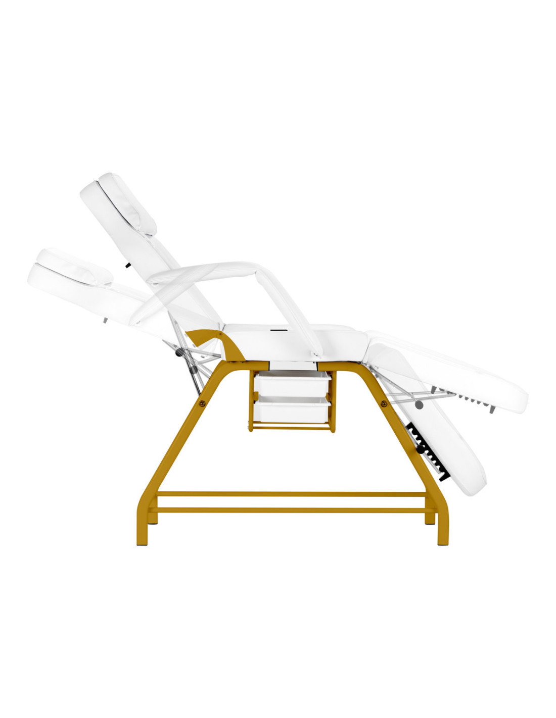 Sillón cosmético 557G con cubetas oro blanco