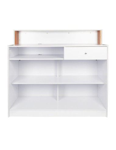 Mostrador de recepción estilo Chesterfield en blanco y negro 