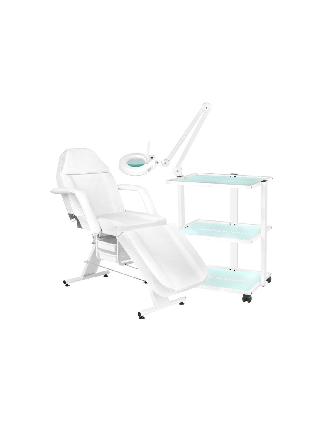 Cosmetic chair 202 Basic + cosmetic table 1040 + LED magnifying lamp S5