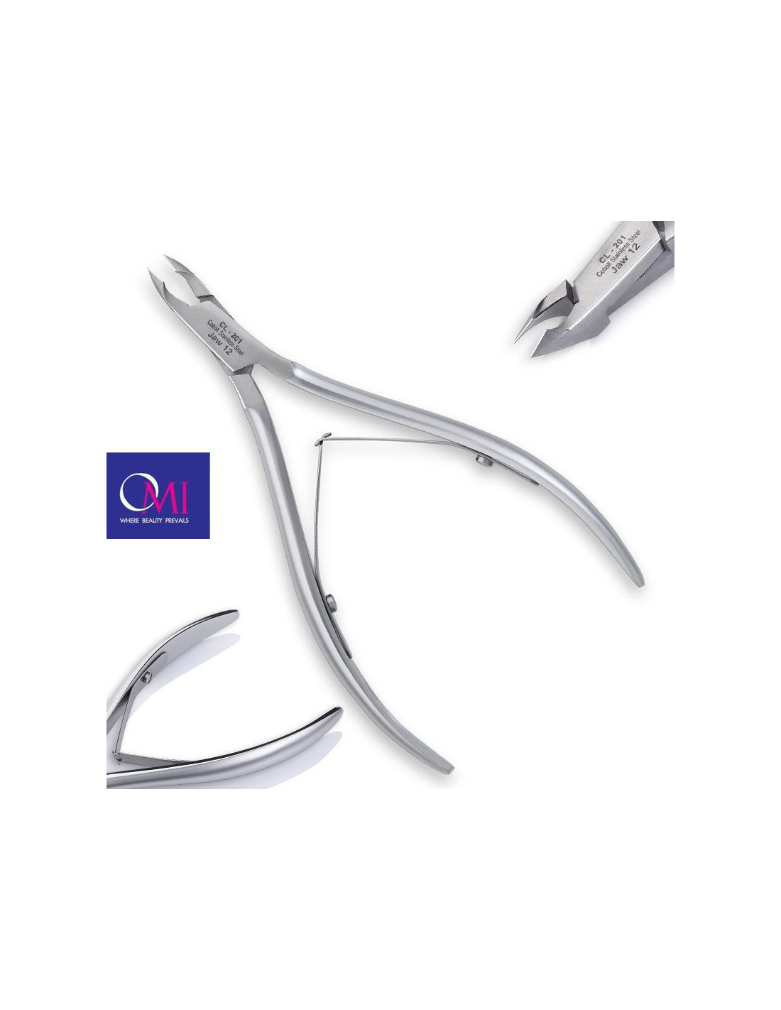 Alicate de cutícula Omi pro-line CL-201 com sobreposição de mandíbula de 12/4 mm