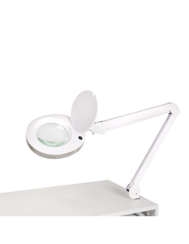 Portalampada con lente d'ingrandimento in tubo inox