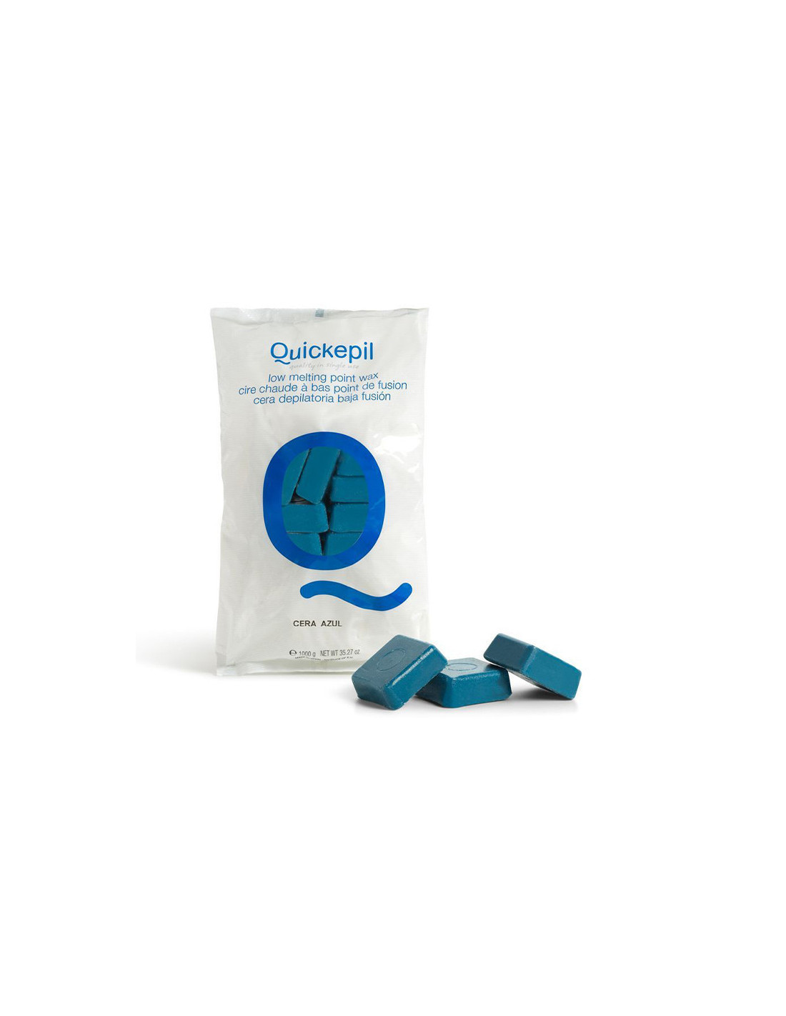 QUICKEPIL STRIPLESS HARD WAX FOR HAIR REMOVAL 1KG BLUE 