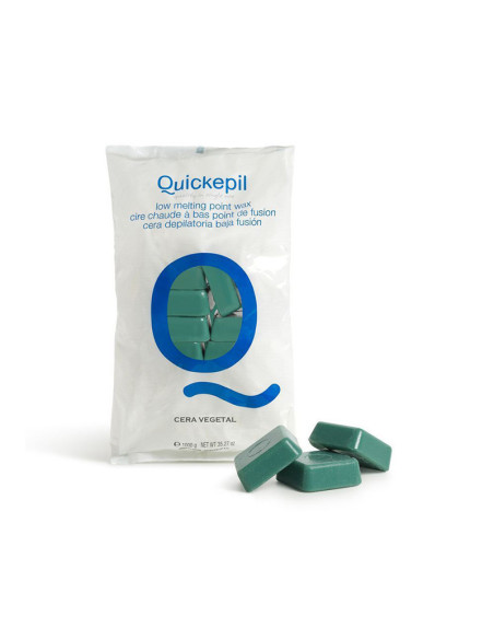 QUICKEPIL DEPILATION CERA DURA SENZA STRISCIA PER DEPILAZIONE VEGETALE 1KG VERDE 