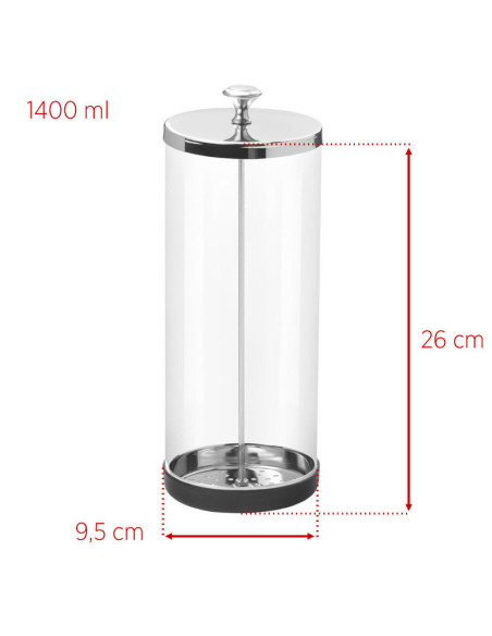 Récipient en verre pour la désinfection des instruments 1400 ml 