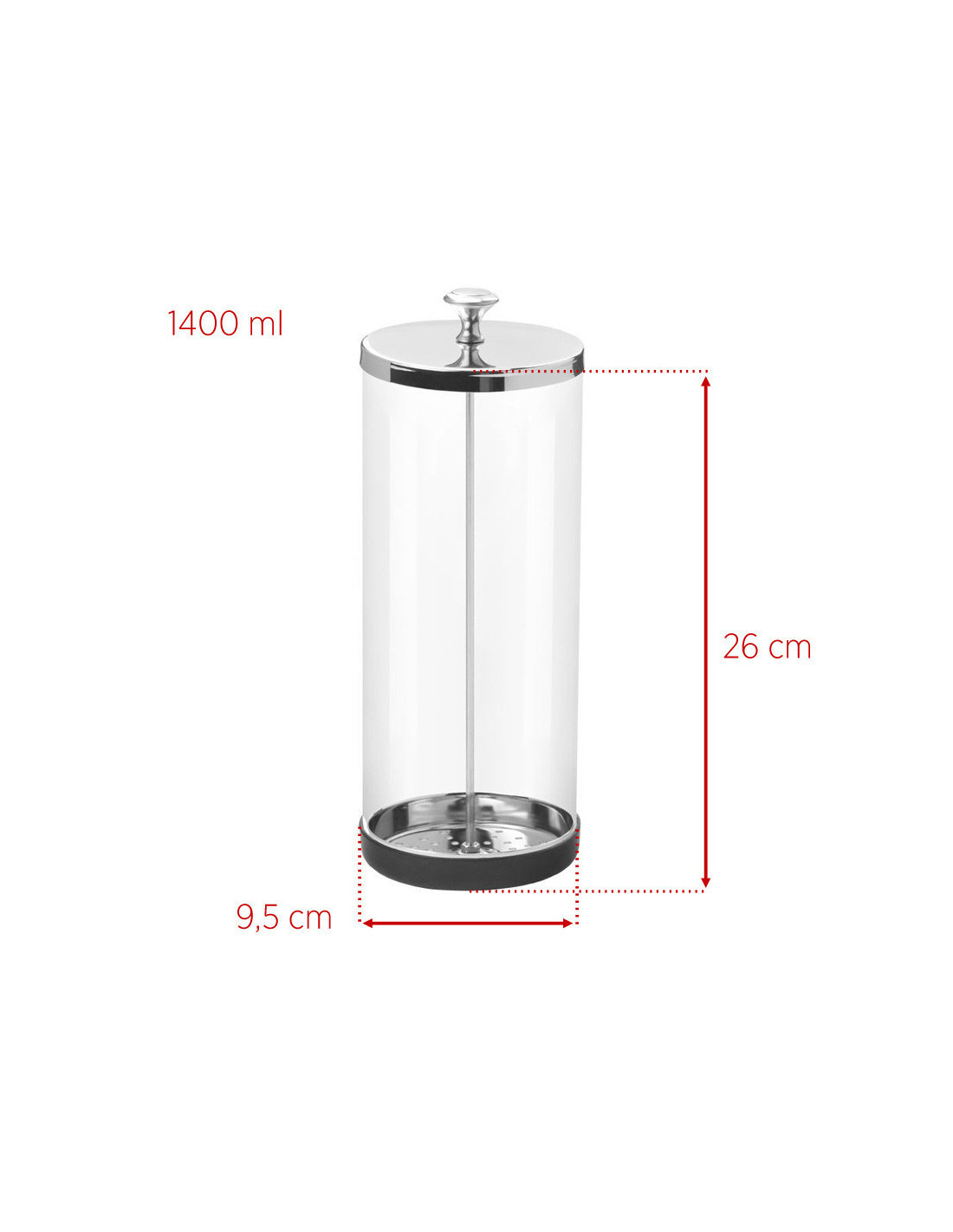 Glasbehälter zur Instrumentendesinfektion 1400 ml