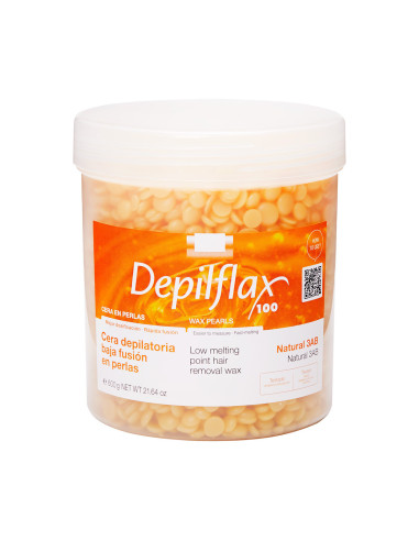 DEPILFLAX 100 CERA DURA SIN TIRAS PARA DEPILACION PERLA 600G NATURAL 