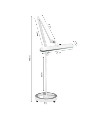 Lámpara de taller LED Elegante 801-l con pie orientable. intensidad de luz blanca 
