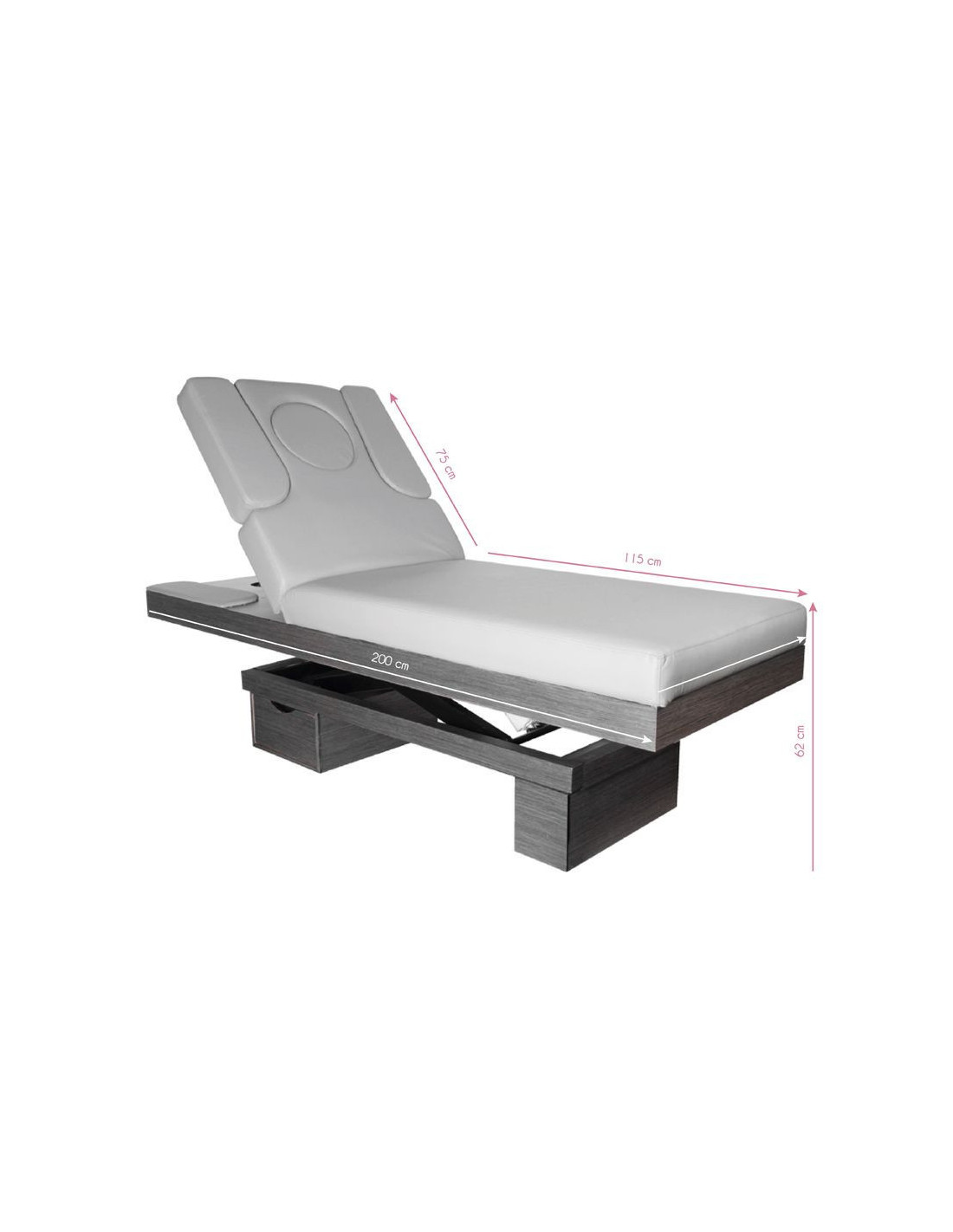 Mesa de massagem elétrica SPA Azzurro 815B – Madeira cinza aquecida com LED