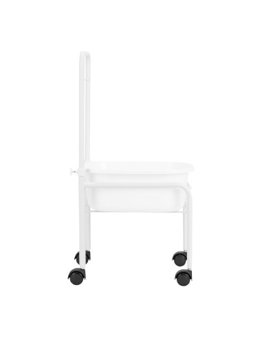 Tapis de pédicure blanc sur roulettes 