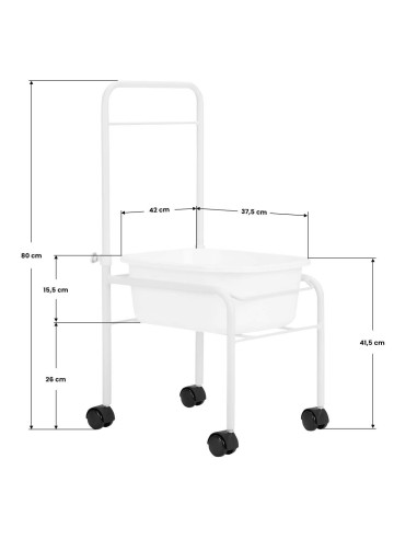 Tapis de pédicure blanc sur roulettes 