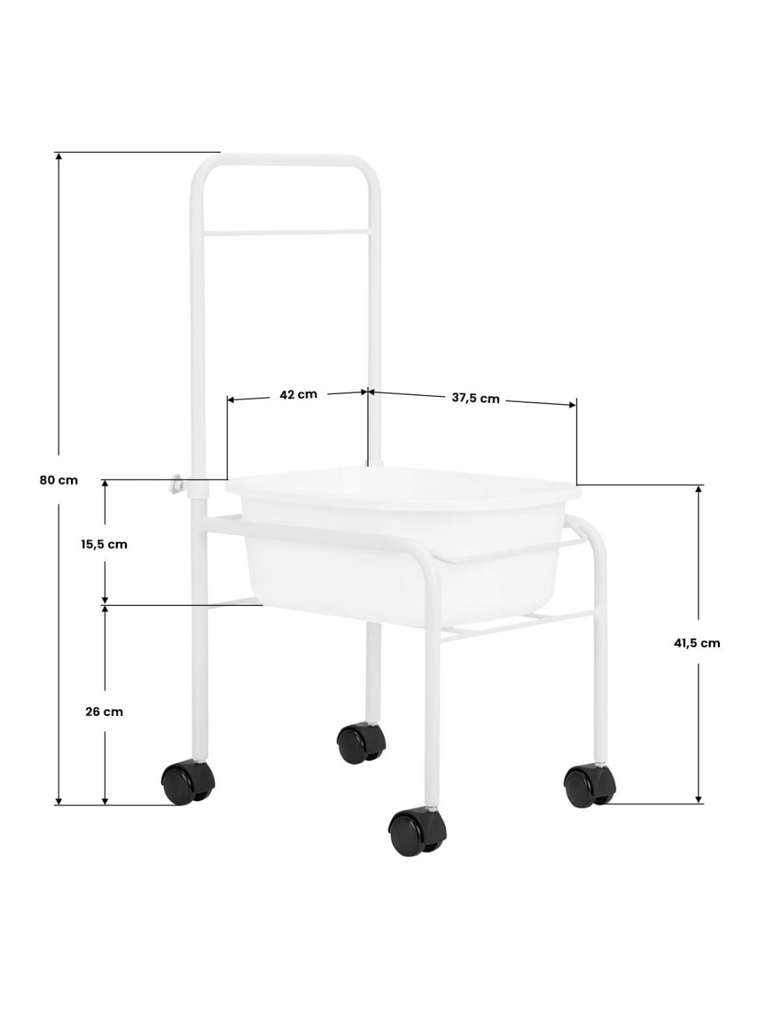 Tappetino per pedicure bianco su ruote