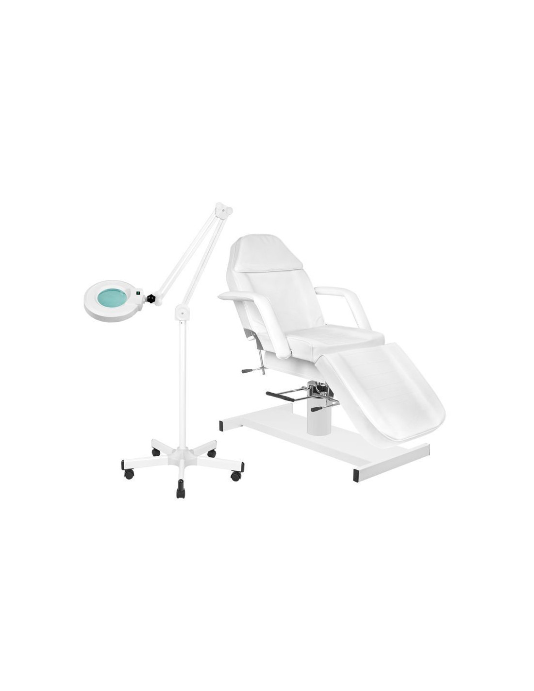 Un set di poltrona 210 + lampada a lente d'ingrandimento a LED S5