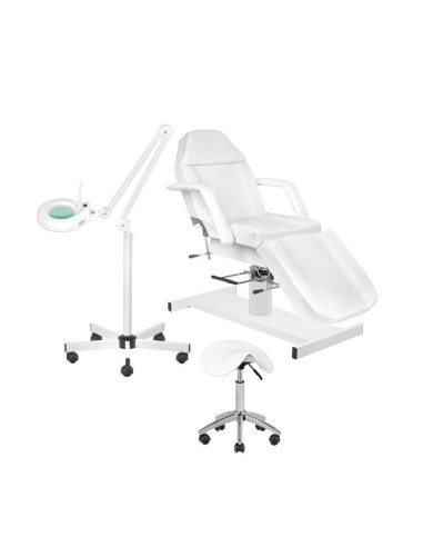 Ensemble fauteuil 210 + lampe loupe LED S5 + tabouret 302 