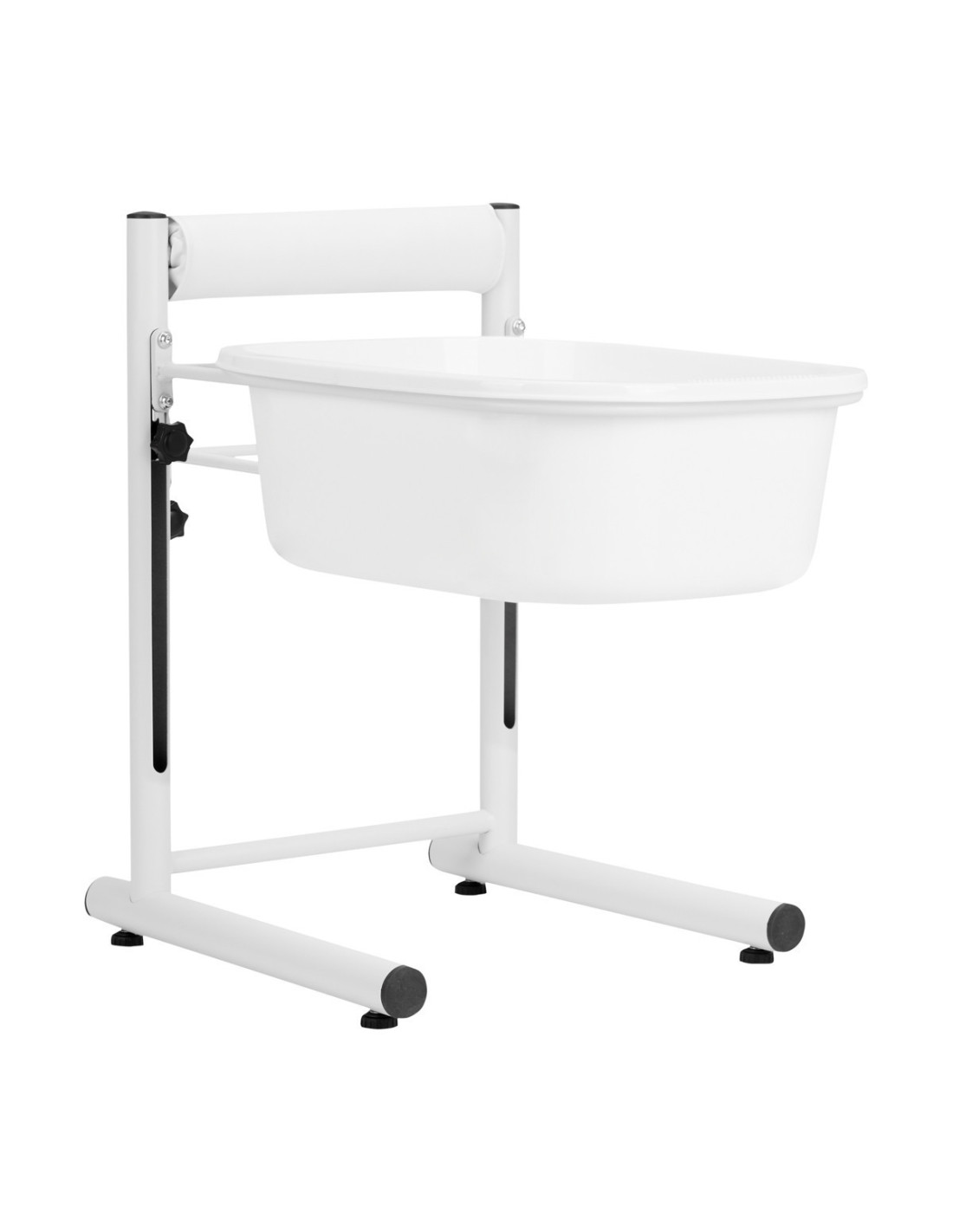 Height-adjustable pedicure tray, white