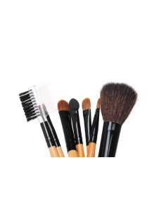 Set de pinceaux maquillage 7 éléments étui noir