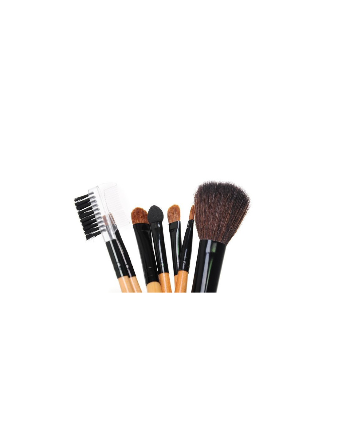 Set de brochas de maquillaje 7 elementos estuche negro 