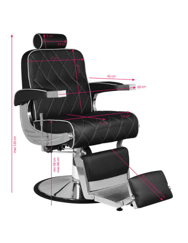 Fauteuil barbier royal x noir 