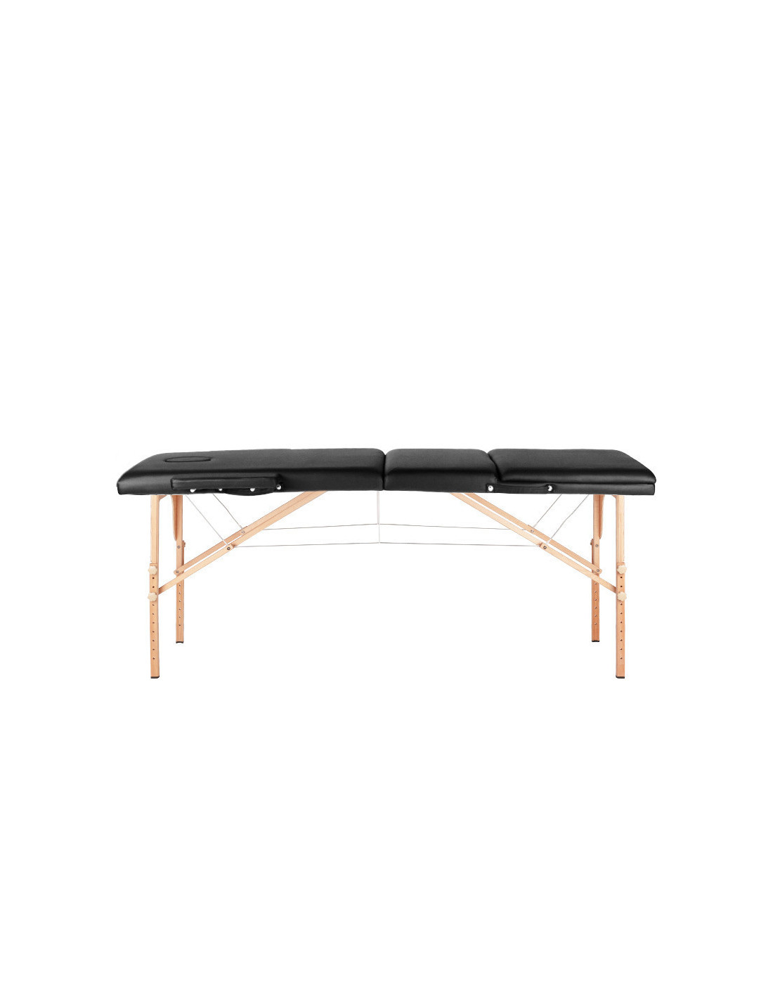 Comfort Activ Fizjo Lettino da massaggio pieghevole in legno a 3 segmenti nero