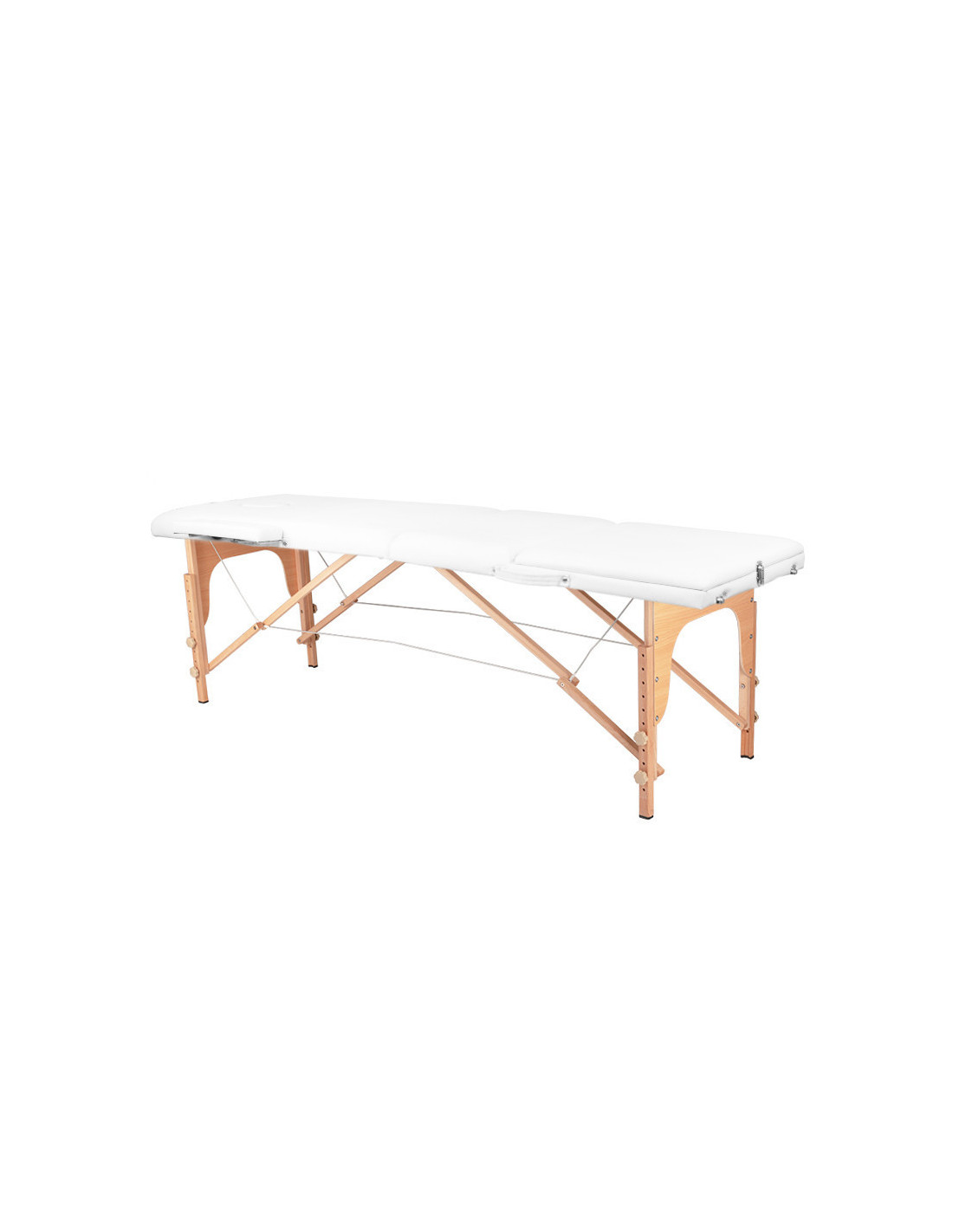 Table de massage pliante en bois 3 segments Comfort Activ Fizjo blanc 