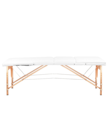 Comfort Activ Fizjo 3-Segment-Klappmassageliege aus Holz in Weiß