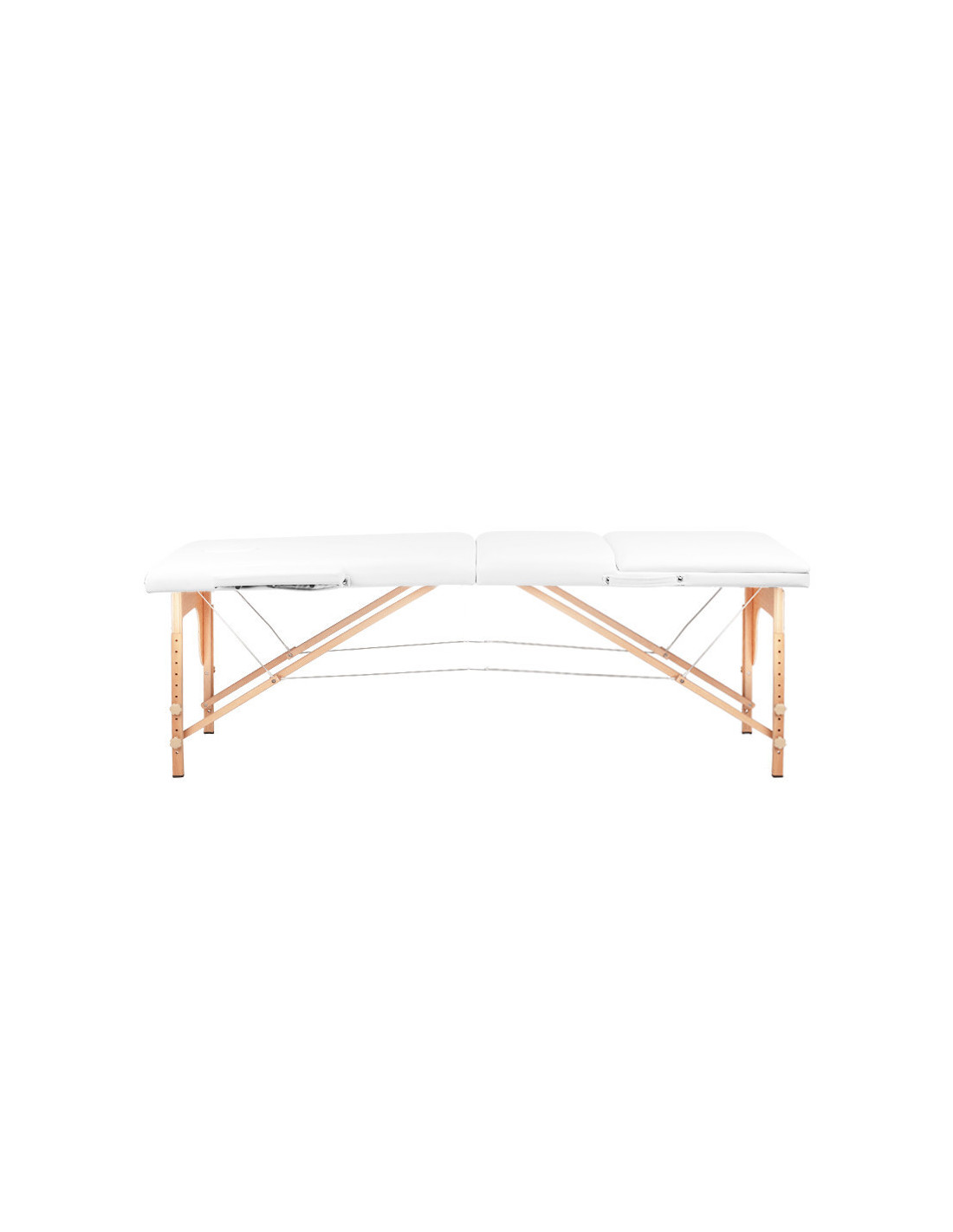 Table de massage pliante en bois 3 segments Comfort Activ Fizjo blanc 
