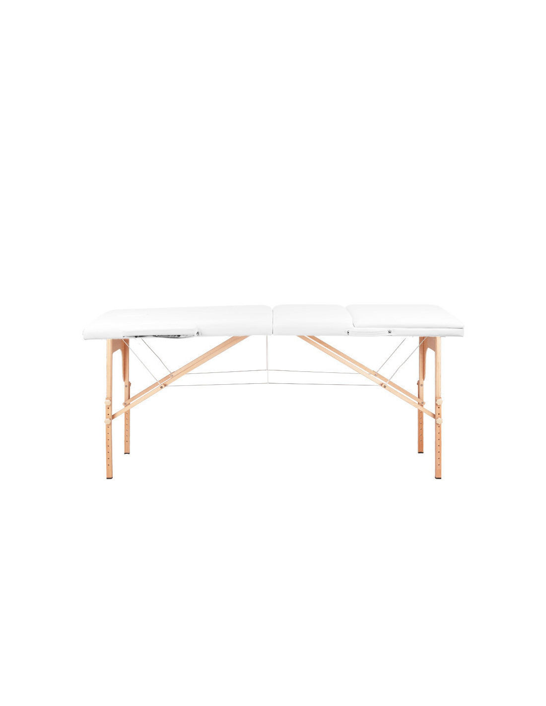 Table de massage pliante en bois 3 segments Comfort Activ Fizjo blanc 