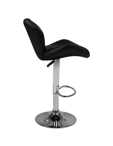 Tabouret de bar M01 matelassé réglable noir