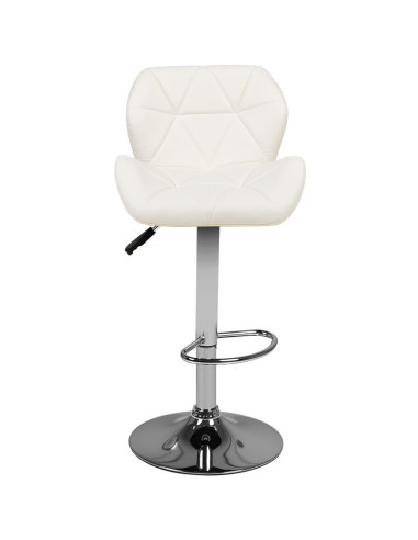 Taburete de bar capitoné ajustable blanco M01
