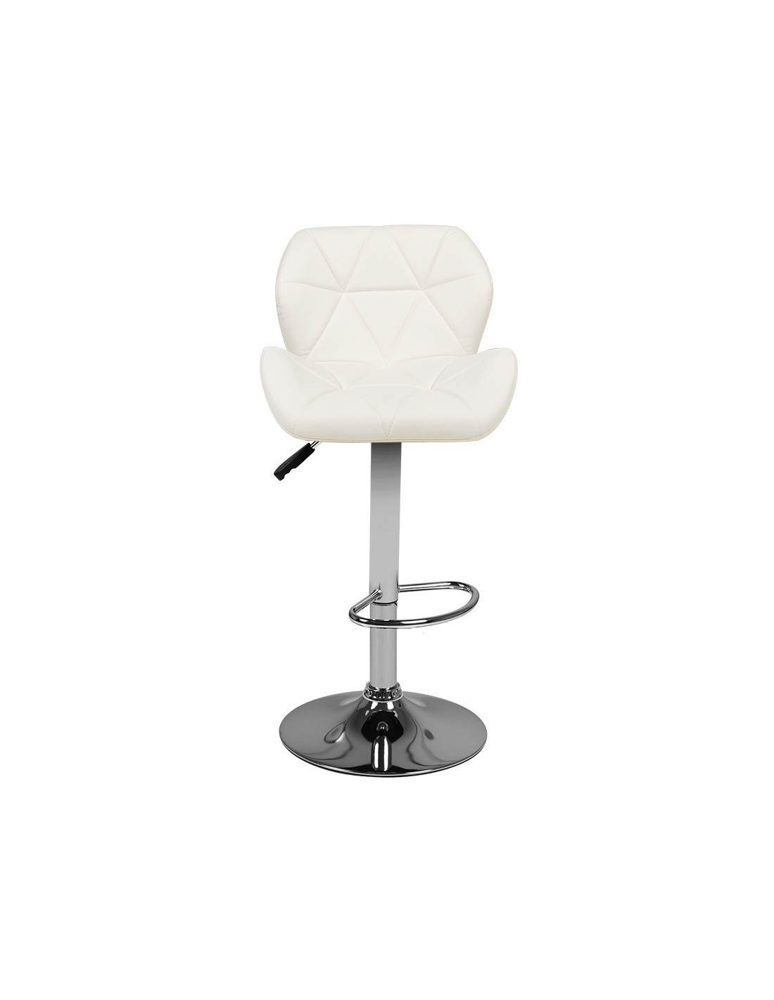 Taburete de bar capitoné ajustable blanco M01