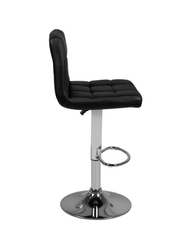 M06 Black Adjustable Padded Bar Stool