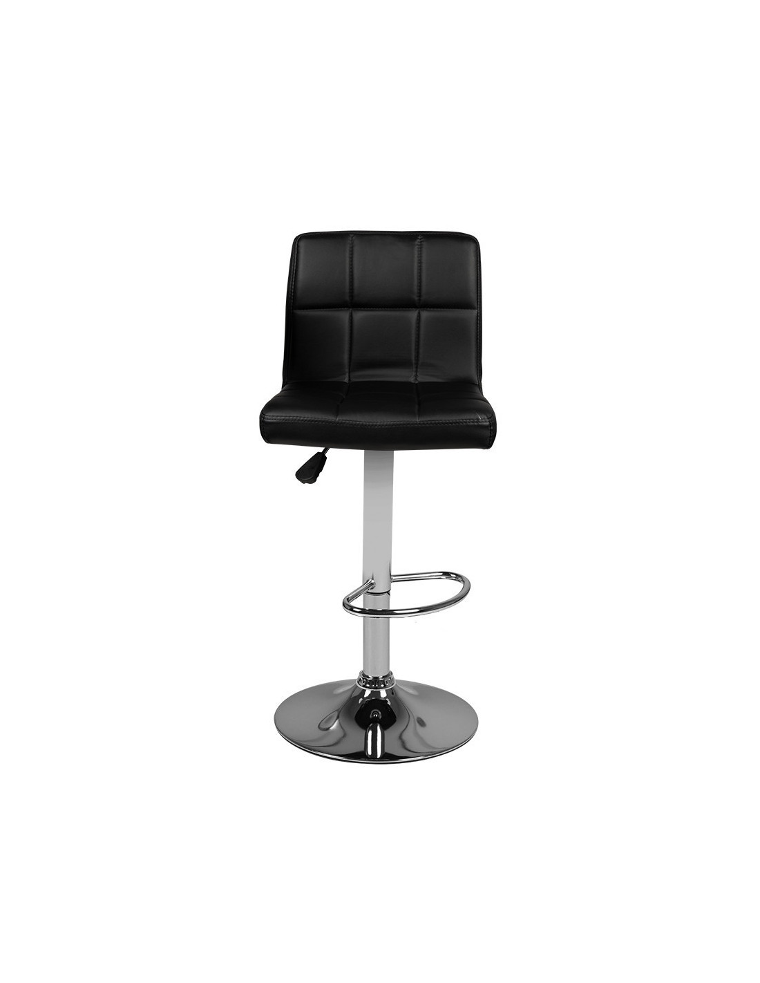Tabouret de bar matelassé réglable noir M06 