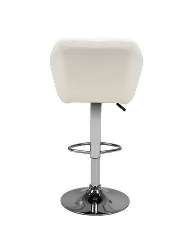 M06 White Adjustable Padded Bar Stool
