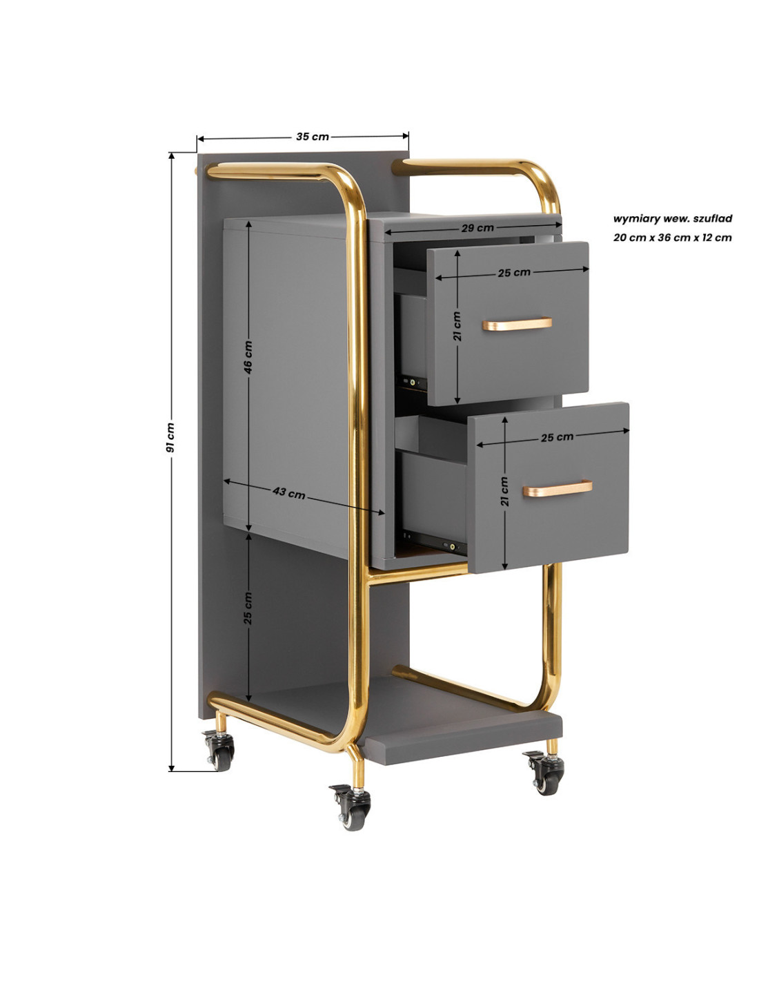 Gabbiano ayudante de peluquero Solo oro - gris