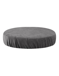 Grey velvet stool cover