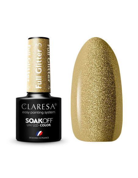 CLARESA Vernis à ongles hybride FULL GLITTER 3 -5g 