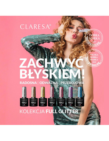 CLARESA Lakier hybrydowy FULL GLITTER 3 -5g