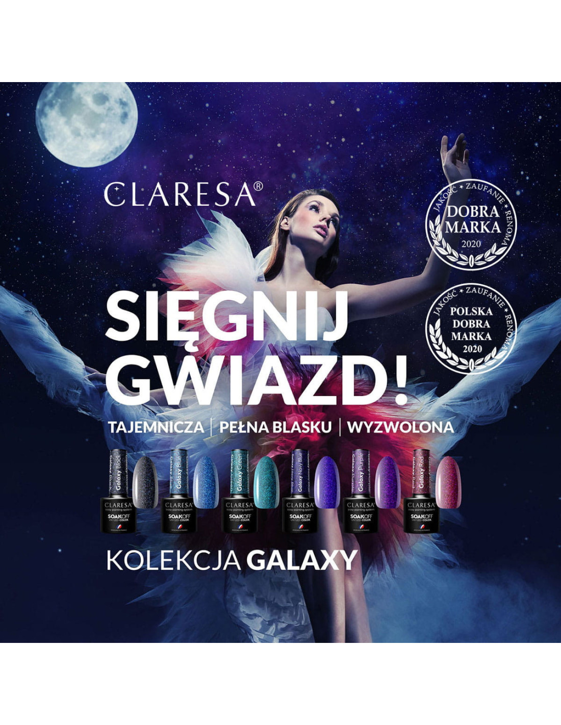 CLARESA Galaxy Black Gel Polish 5g 