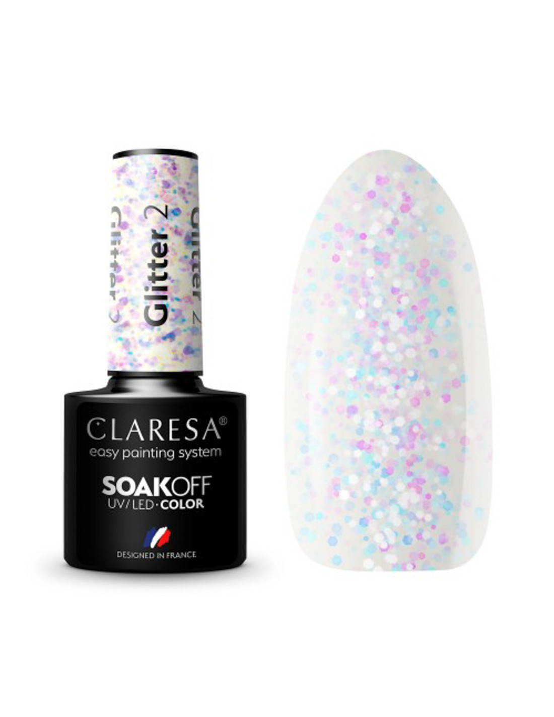 CLARESA Hybrid Nagellack GLITTER 2 -5g 