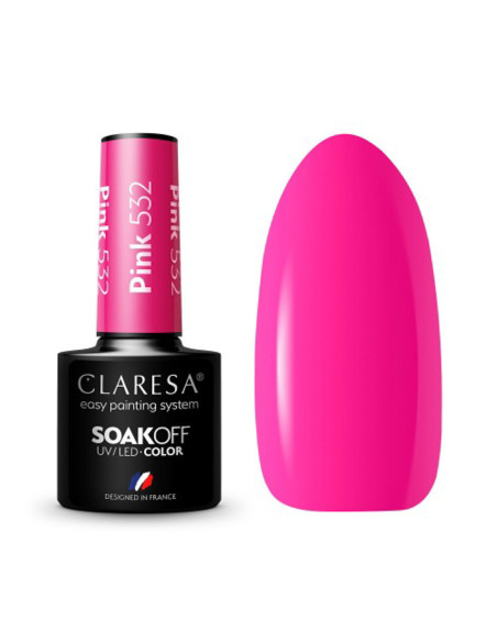 CLARESA Lakier hybrydowy PINK 532 -5g 